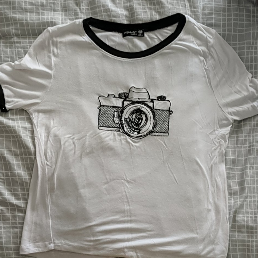 Embroider camera t shirt